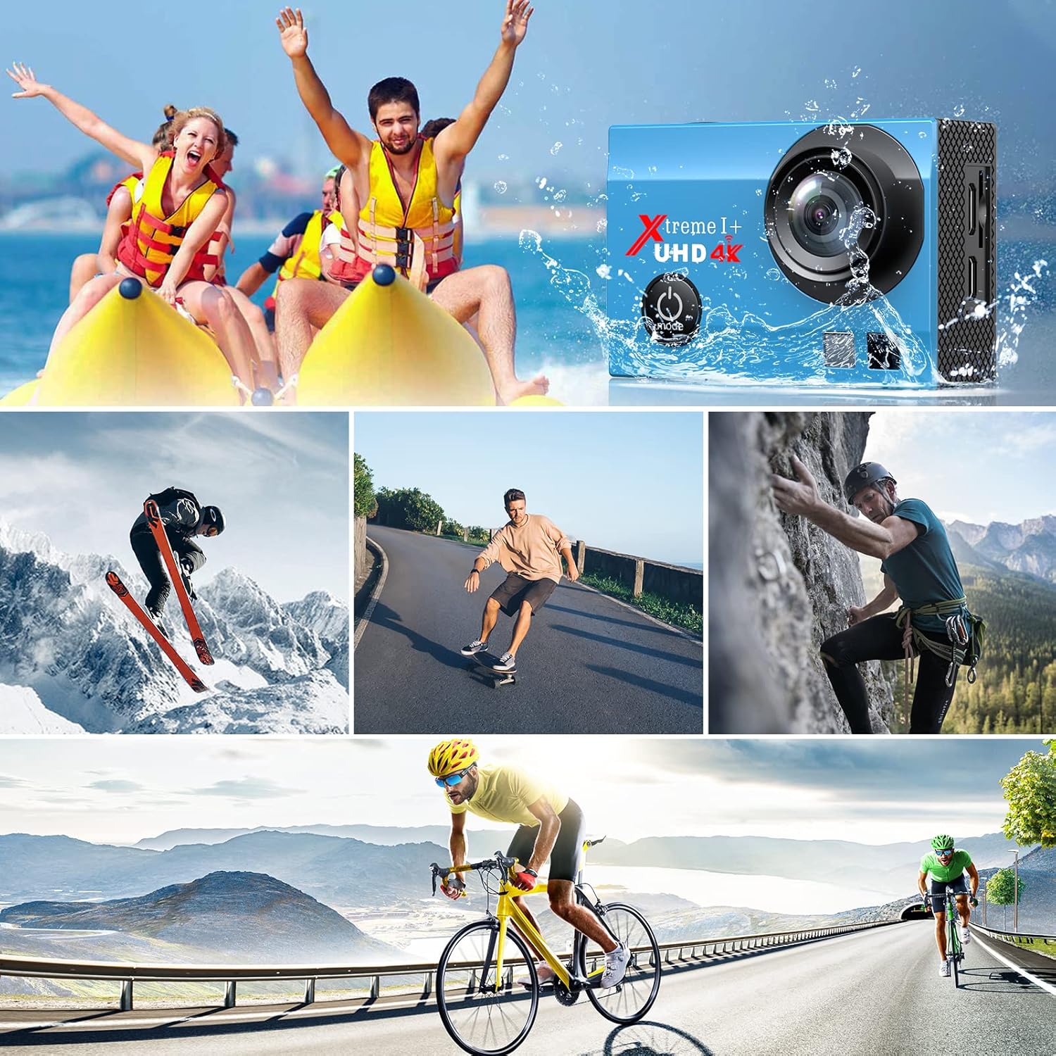 4K 16MP Waterproof Action Camera with Remote and 2 Batteries R332967