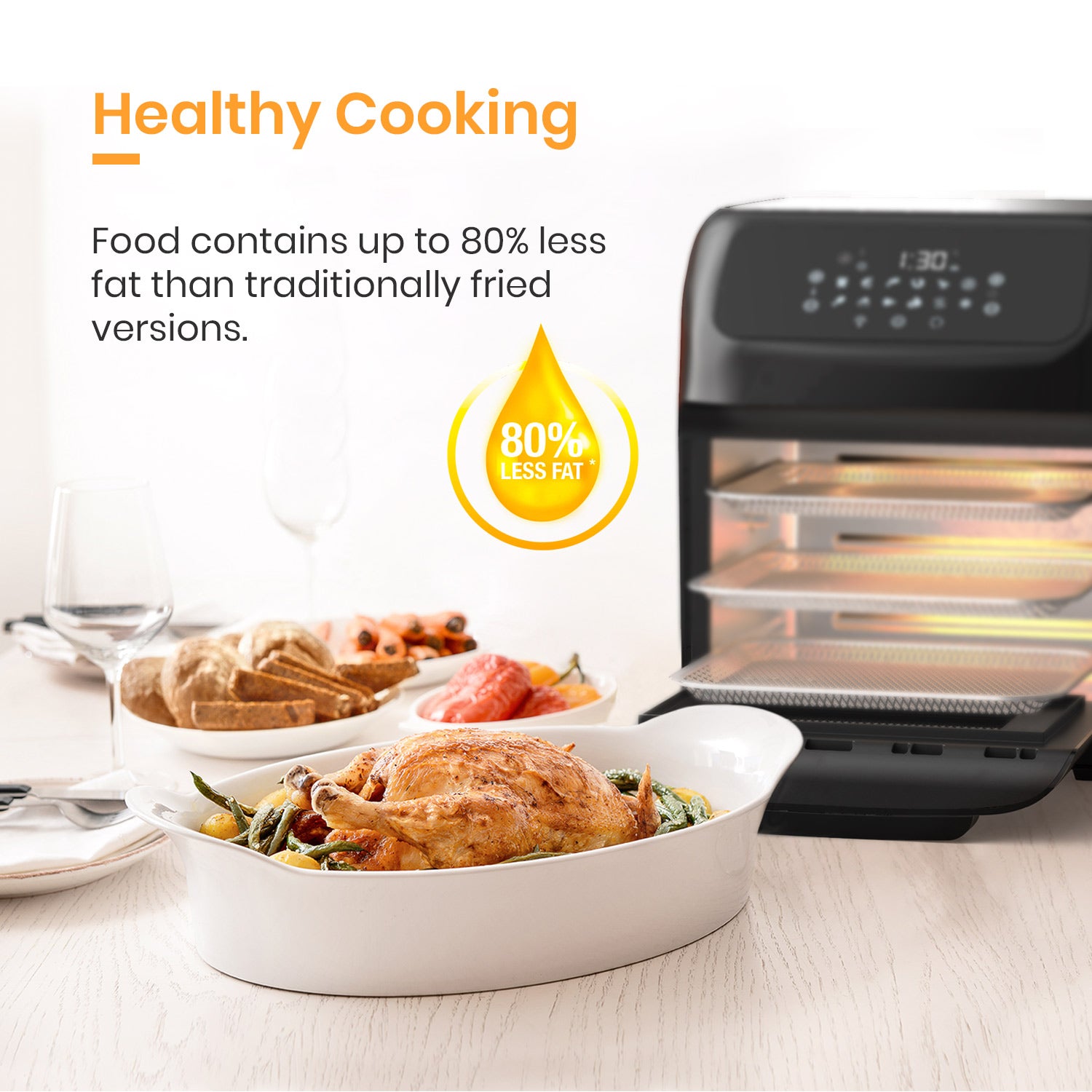 12.7 Quarts Large Air Fryer Toaster Oven with 19 Accessories Q2659