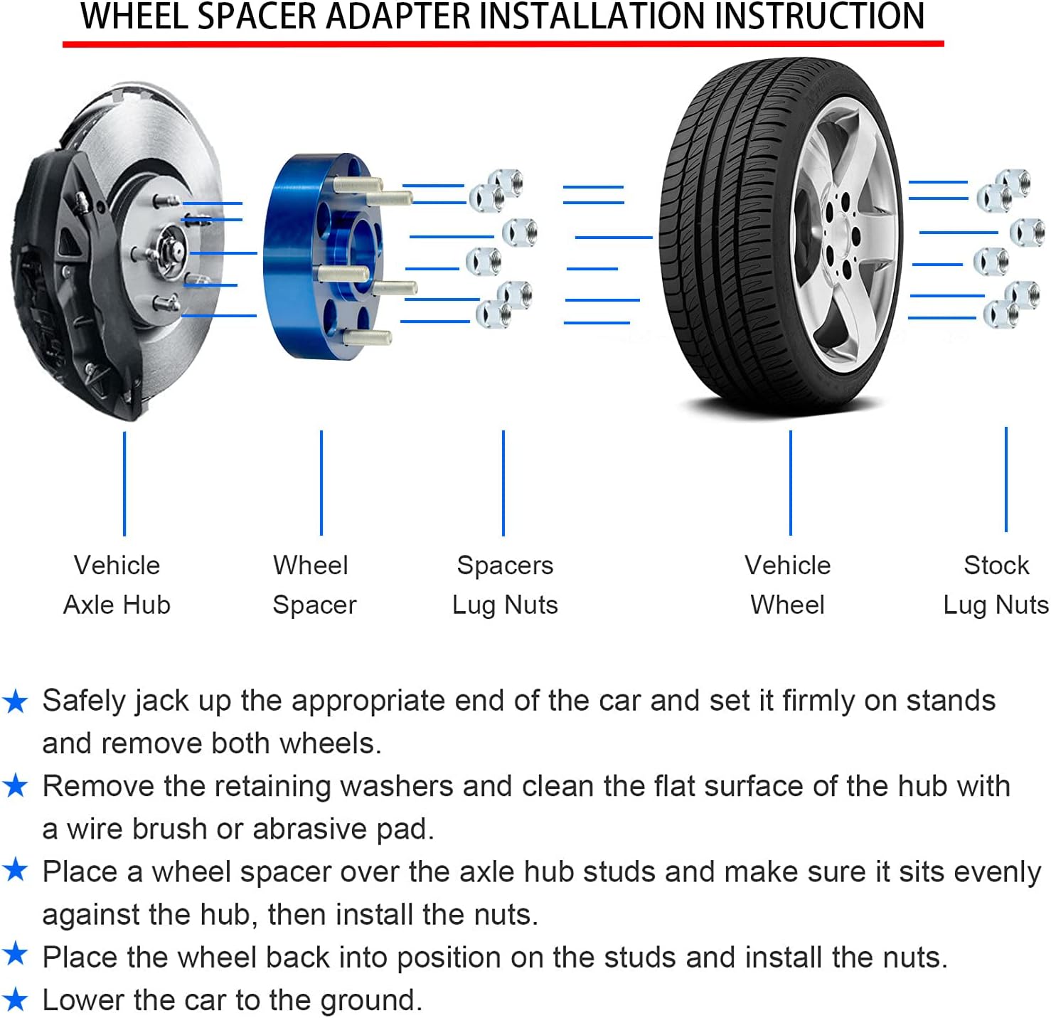 8x6.5 to 8x180 Forged Wheel Adapters 4pcs 2 inch H486203