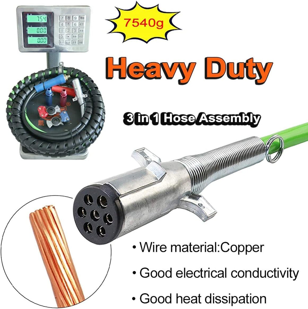 7 Way Semi Trailer ABS Wire & Air Hose Assembly (12FT) T697273