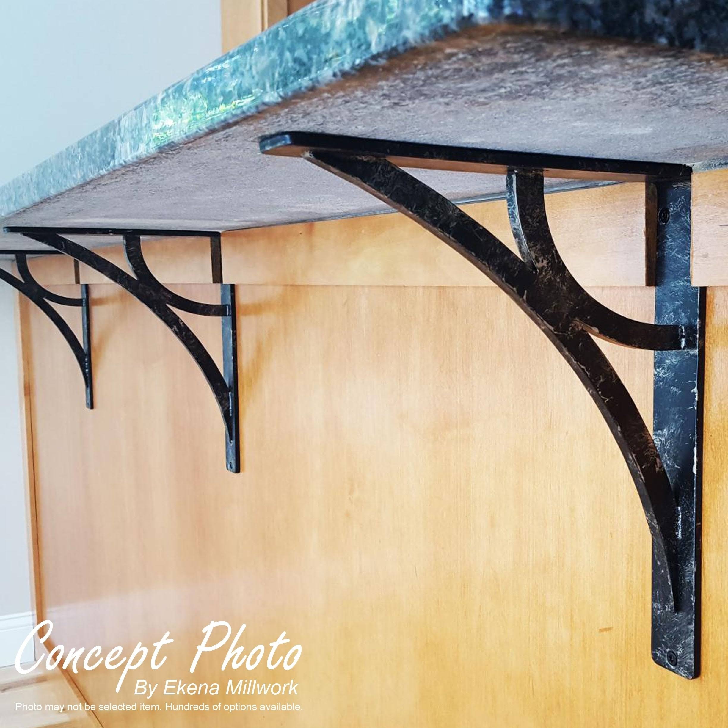 Wrought Iron Bracket Antiqued Copper Triple Center brace O31819