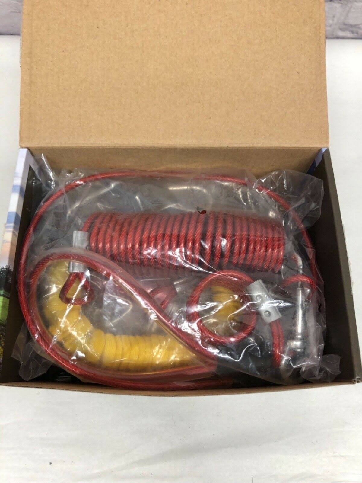 Stretching Coil Cable with Anti-Shock Bungee Aerial Dog Tie Out B25764