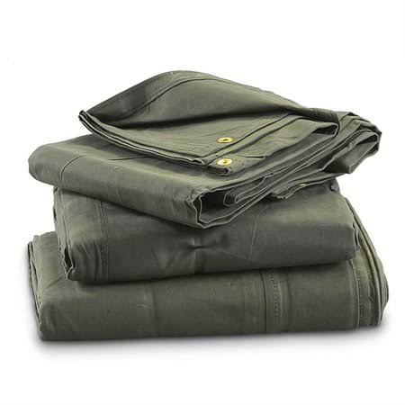 10' x 16' Heavy Duty Green Drab Canvas Tarp V209243