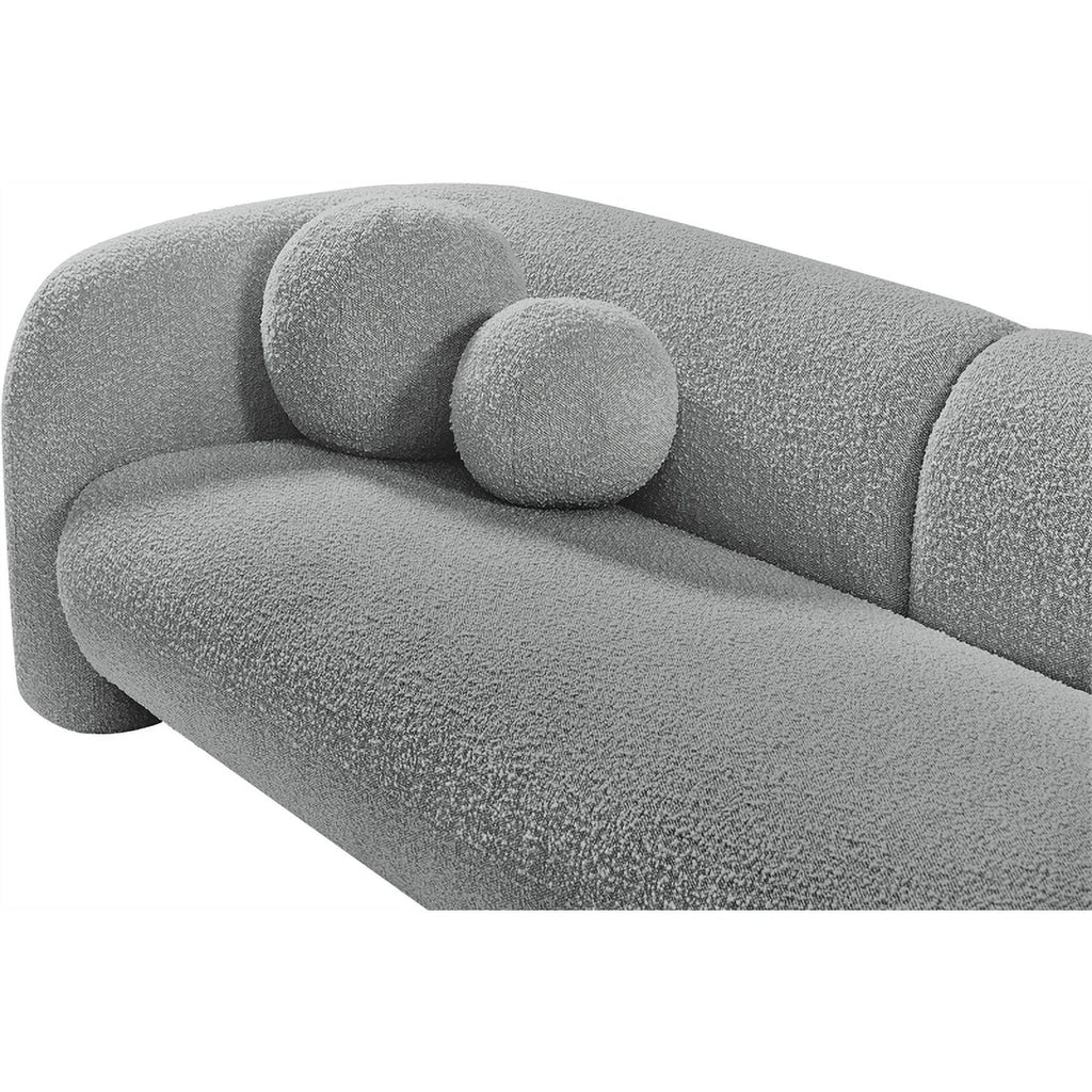 Grey Boucle Fabric Loveseat C922