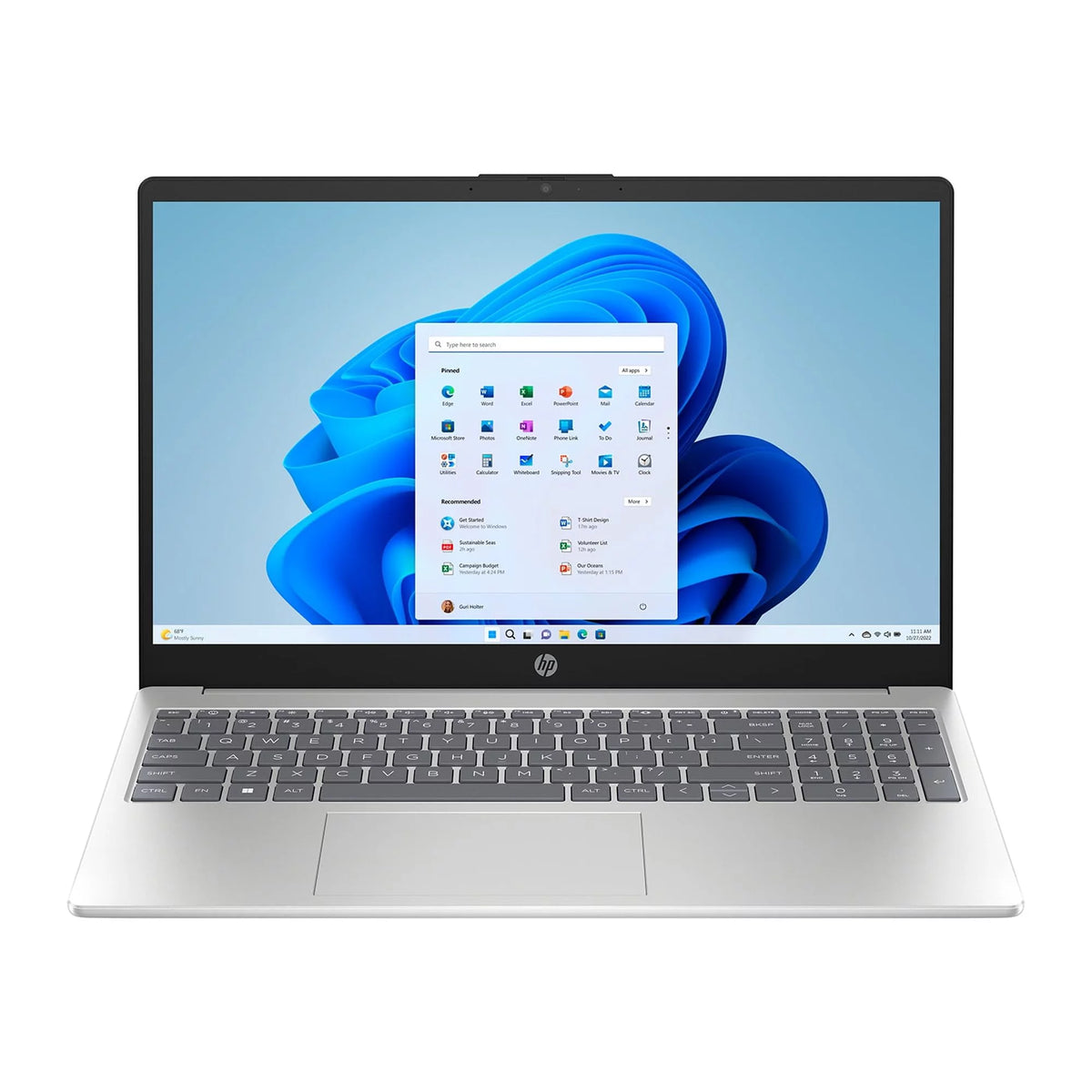 15.6" Laptop, Intel Processor N200, 4GB RAM, 128GB UFS, Natural Silver, Windows 11 Home T934465