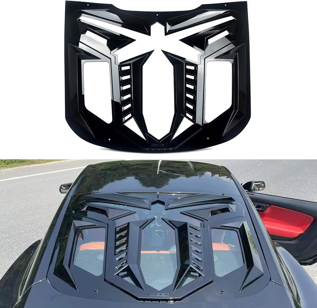 Rear Window Louvers ABS Material Matte Black M167606