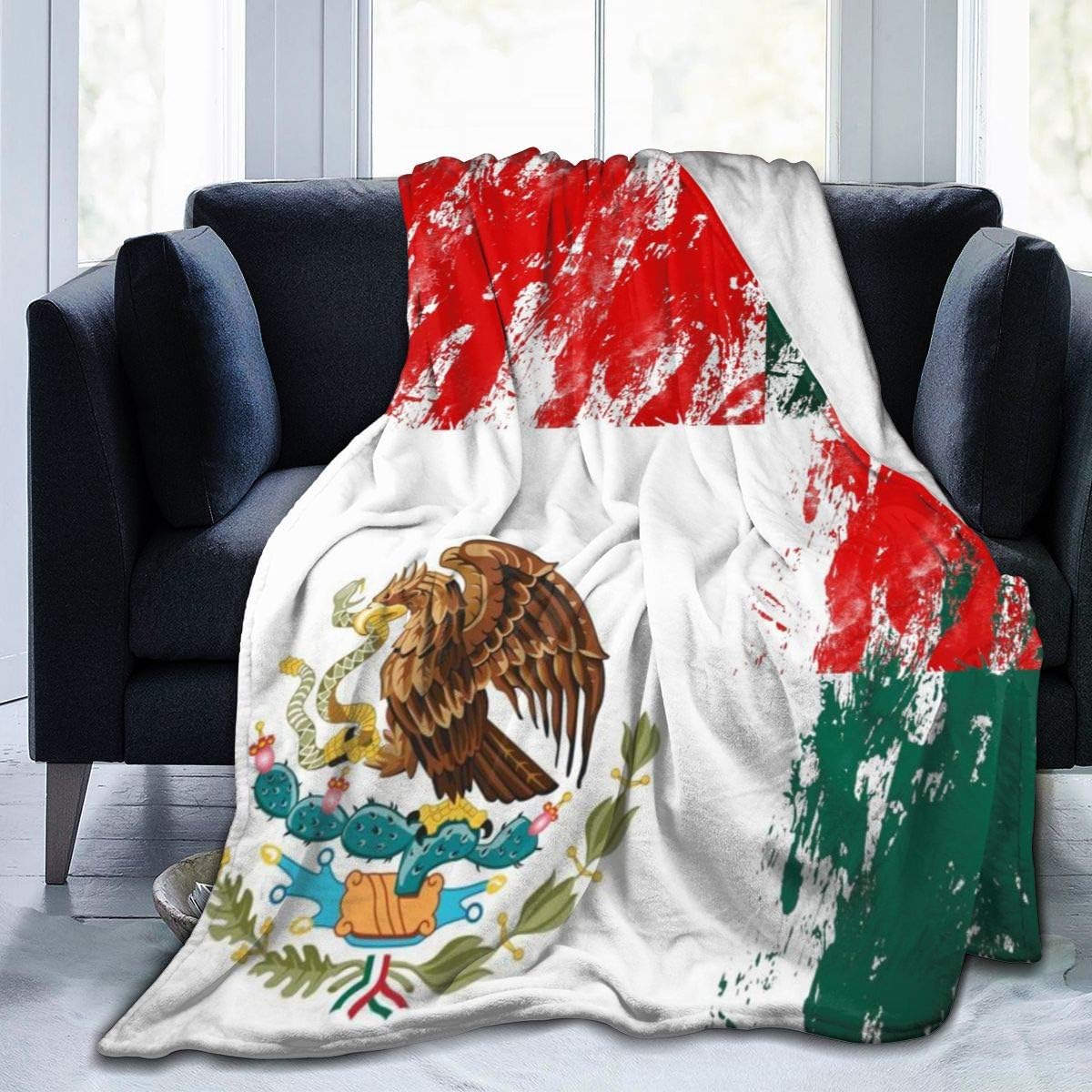 Mexican Flag Lightweight Blanket (60 in x 50) Q646016