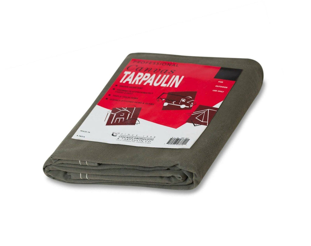 Olive Drab Canvas Tarpaulin 8 by 10 Feet I855457