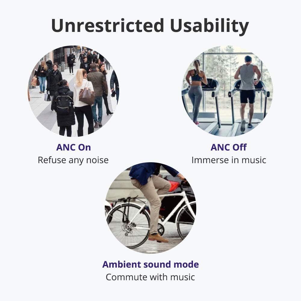 Tronsmart Apollo Bold Wireless Earbuds, Hybrid Active Noise Cancelling Bluetooth Earphones, IP45 Waterproof, 30H Playtime, CVC 8.0 Call Noise Cancelation & 6 Microphones C1440