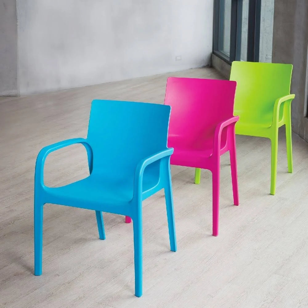Red Stackable Dining Armchair, Set of 2 T595