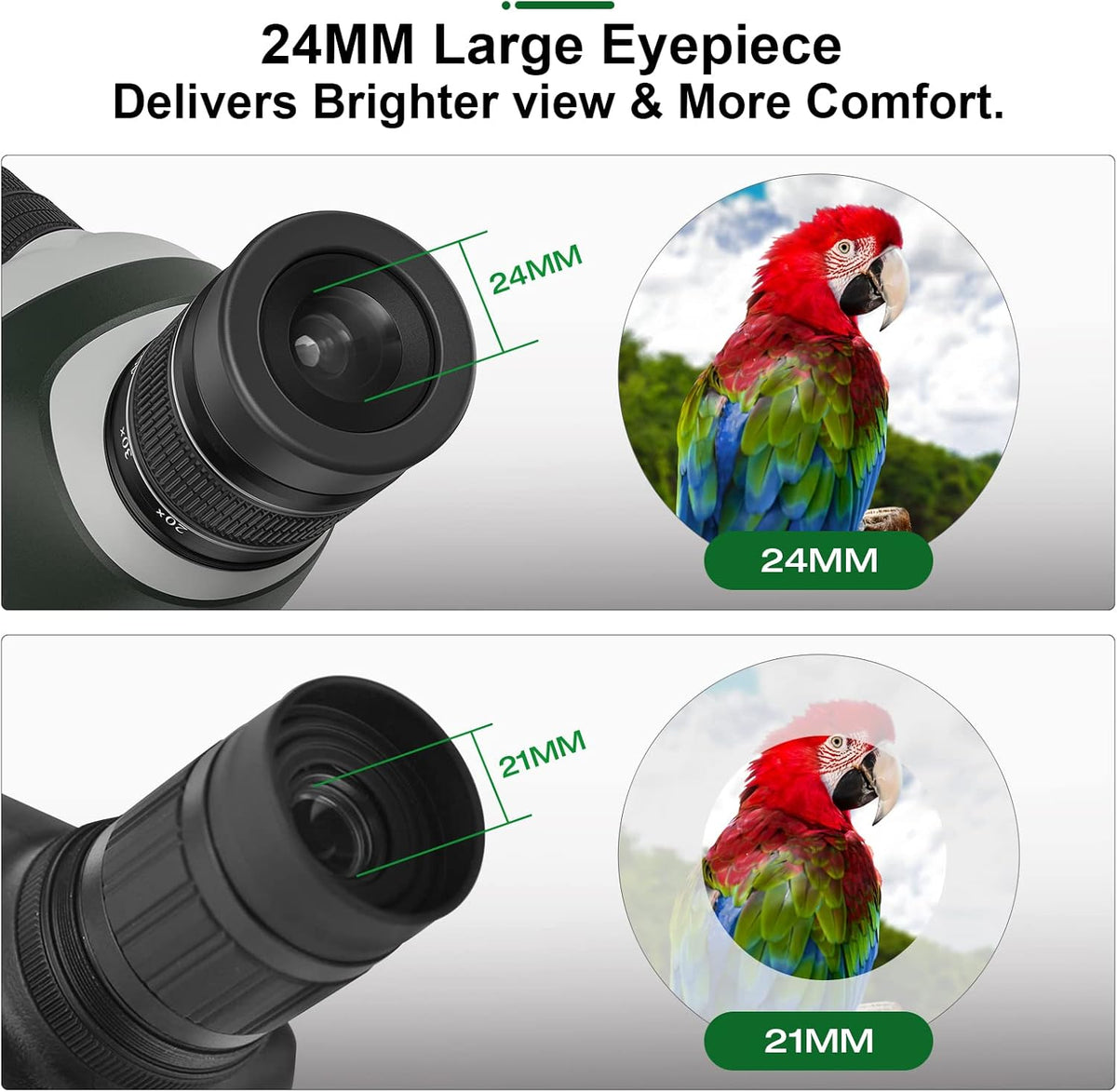 20-60X80 Spotting Scope with Tripod, Carry Bag, Dual Focusing and 24MM Big Eyepiece Q945