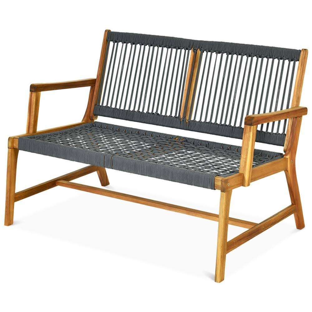 Grey Acacia Wood 2-Person Bench L875663