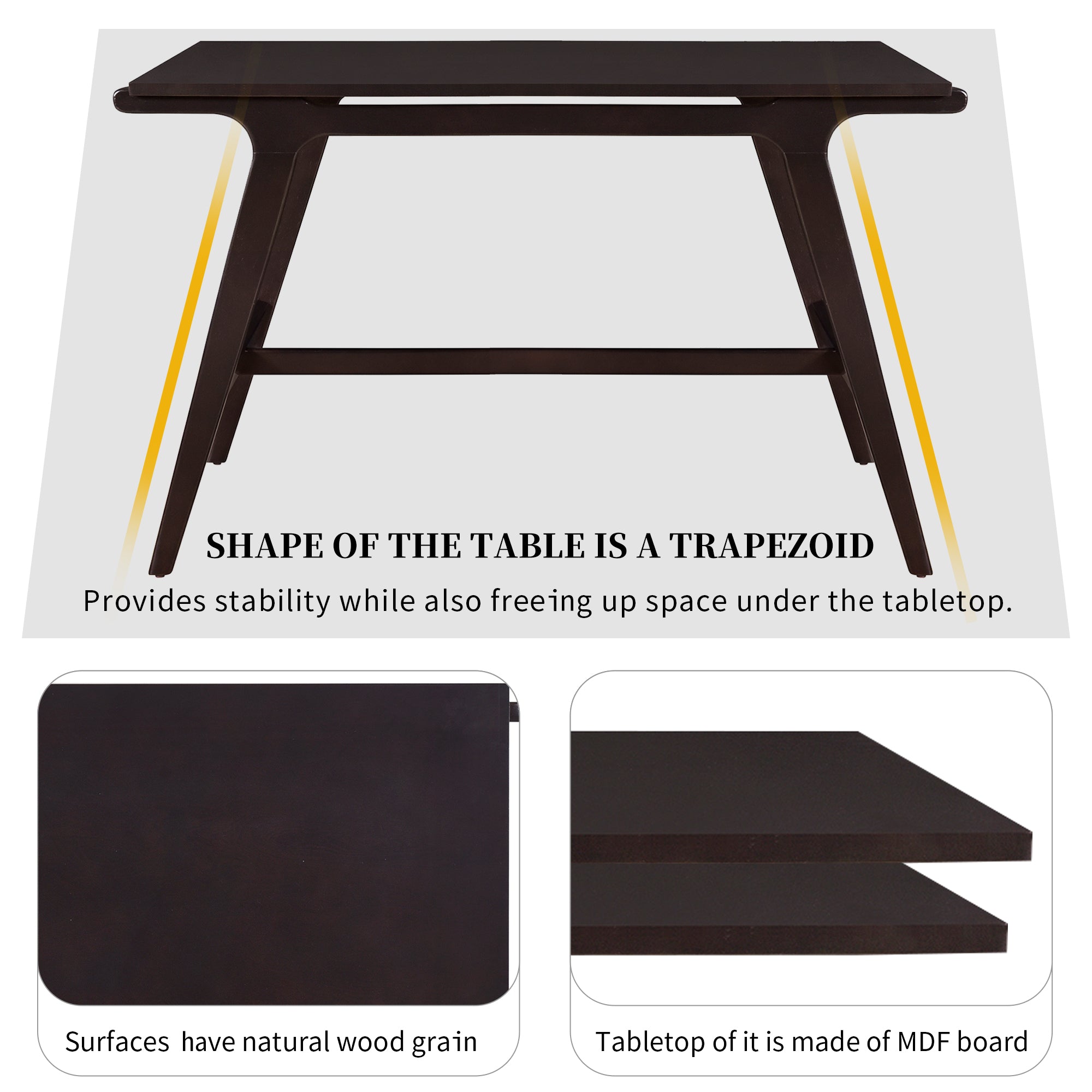 5-Piece Dining Table Set with 4 Faux Leather Dining Chairs S688086