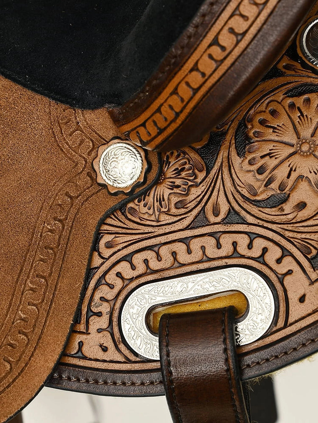 Dark Brown Leather Saddle Set with Reins L426754