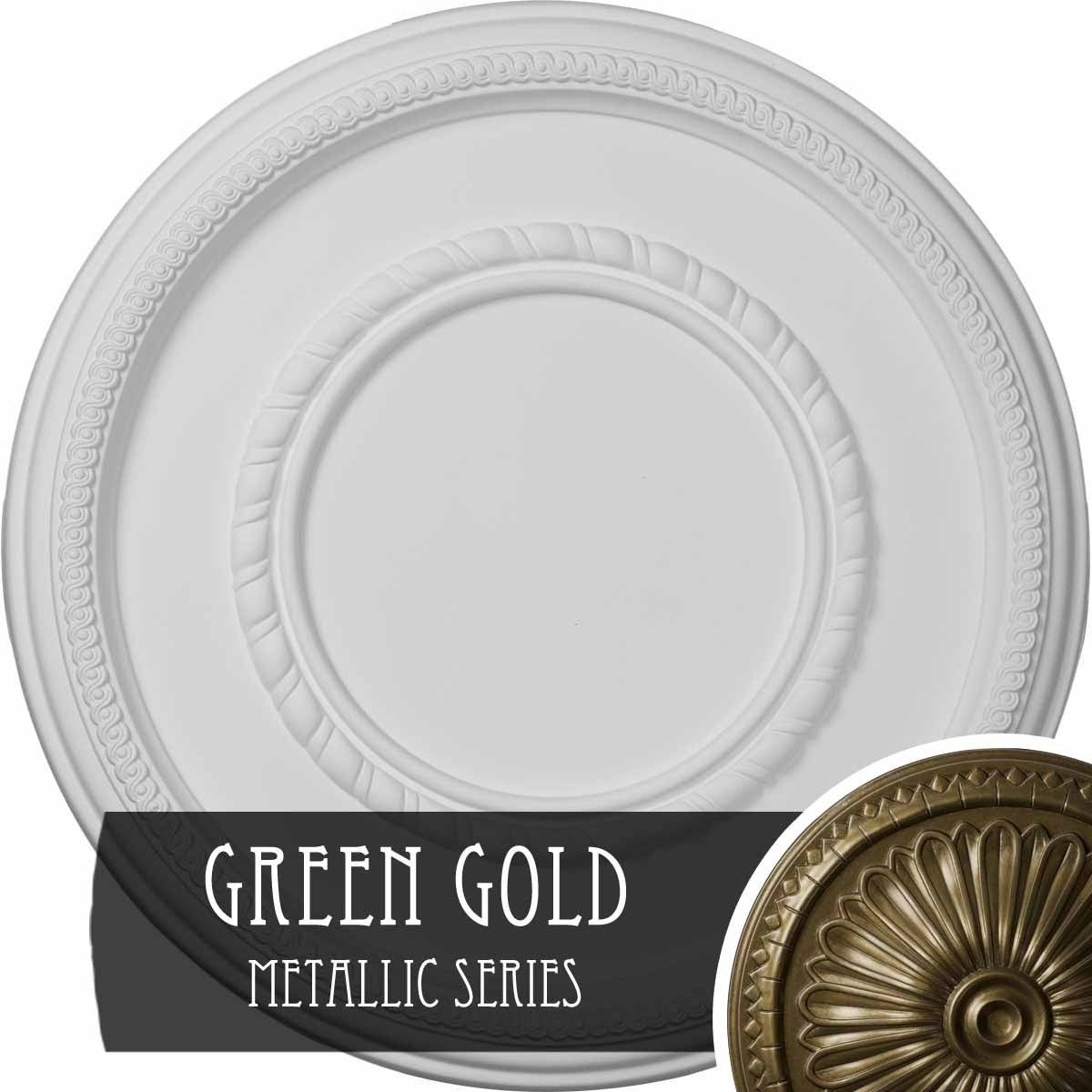 Green Gold Roped Large Ceiling Medallion K39513