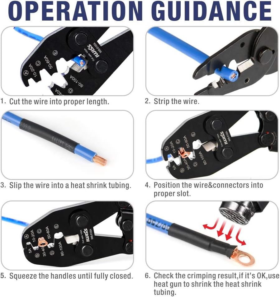 Battery Cable Lug Crimping Tool for Open Barrel Lug, AWG 16-4 Y89040