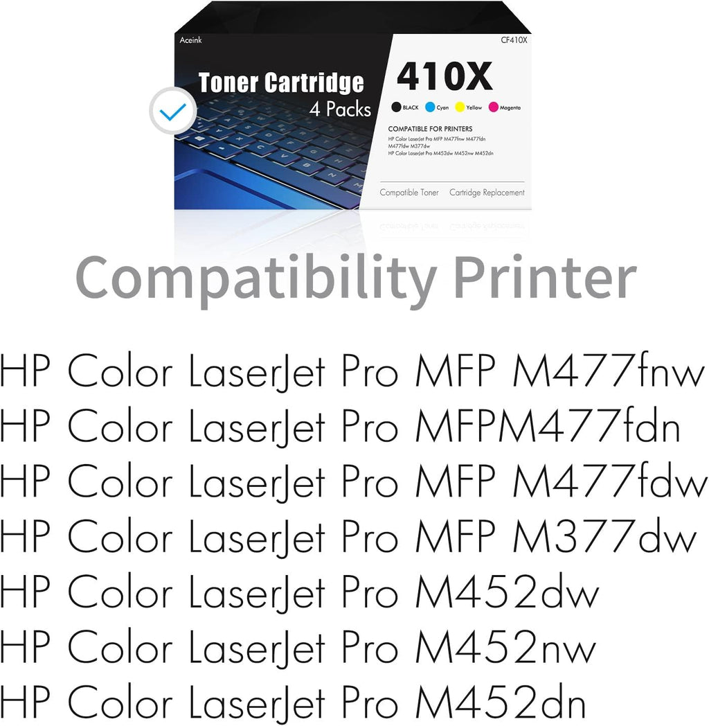 Compatible 4 Pack 410X Toner Cartridge R334