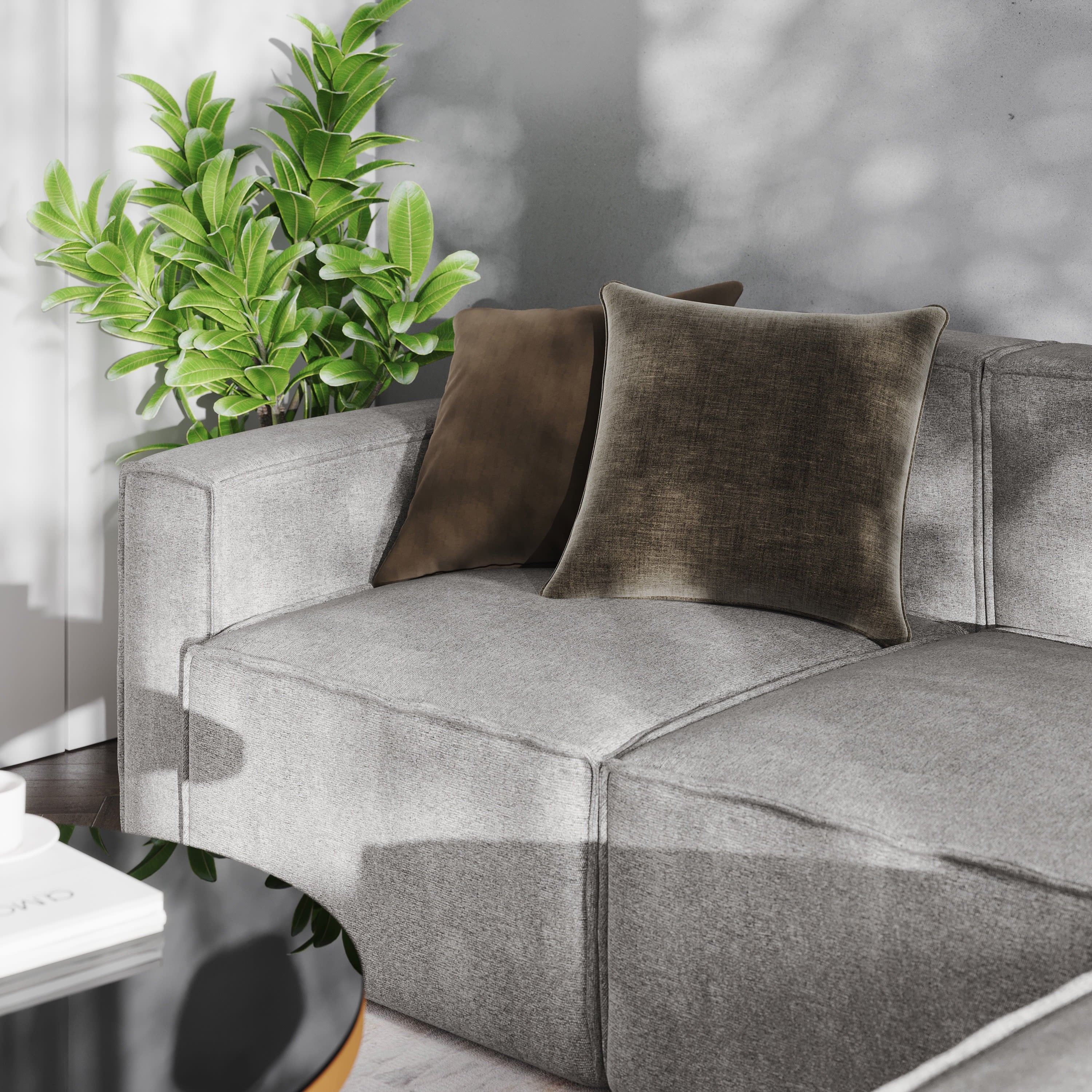 Modular Left Side Armchair in Gray O709453