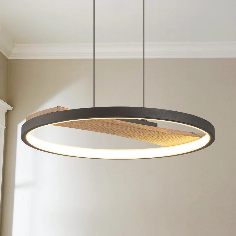 LED Circle Round Wood Pendant F8521