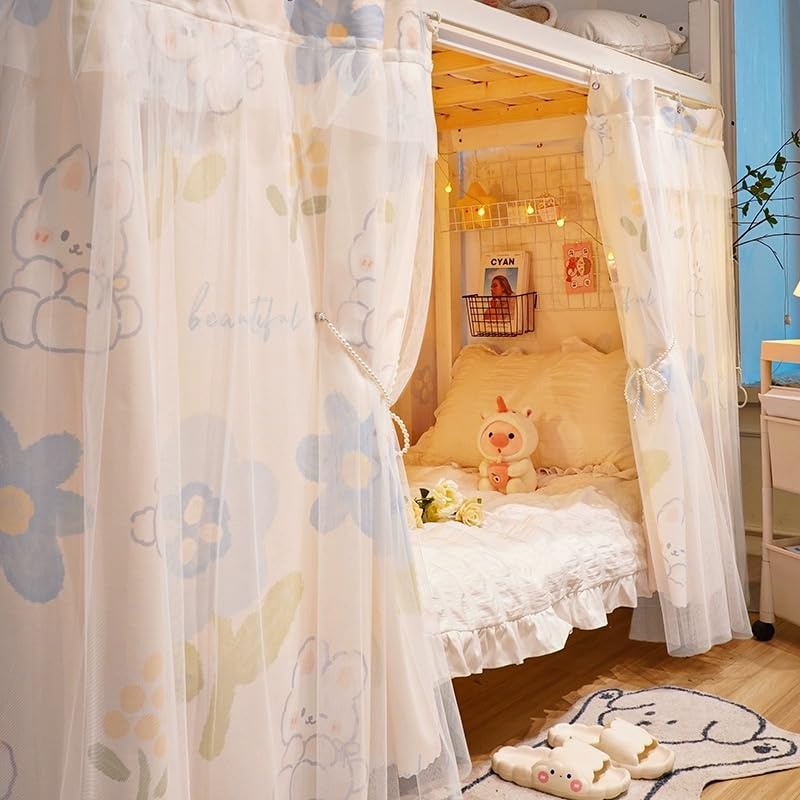 Bottom Bunk Bed Curtains Cloth Breathable Bed Canopy Shading Nets for Single Bed Z699
