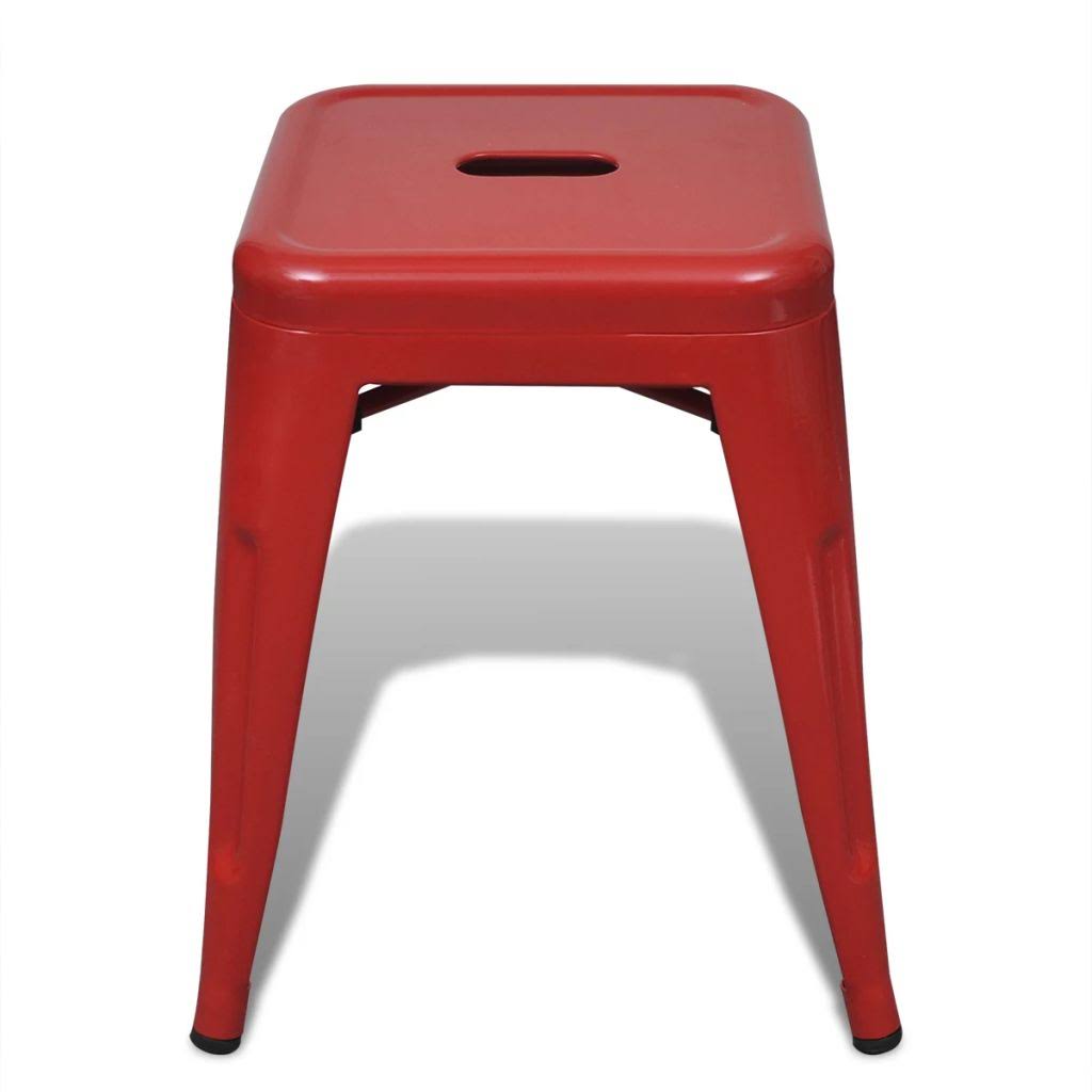 2 Pcs Stackable Metal Black Stools Q286