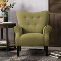 Tufted Armchair Fabric: Avocado Linen Blend R58957