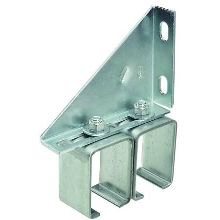 Wall Mount Adjustable Double Box Rail Bracket Galvanized Steel (Case of 10) N93232