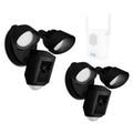 Black Outdoor Wi-Fi Surveillance Camera with Motion Activated Floodlight with Chime Pro (2-Pack) Y578943