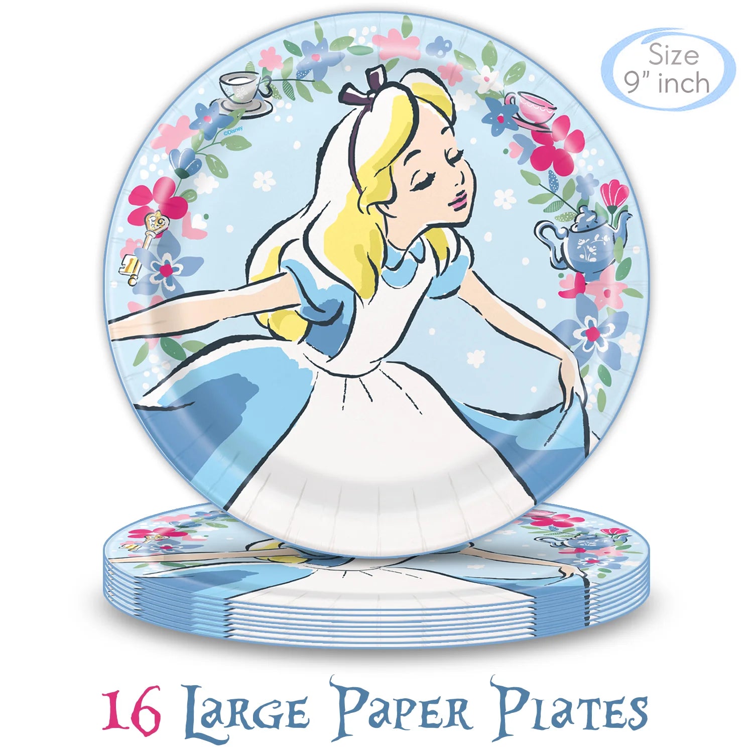 Large Paper Plates, Dessert Plates, Napkins & Table cover Birthday Tableware Set Q265951