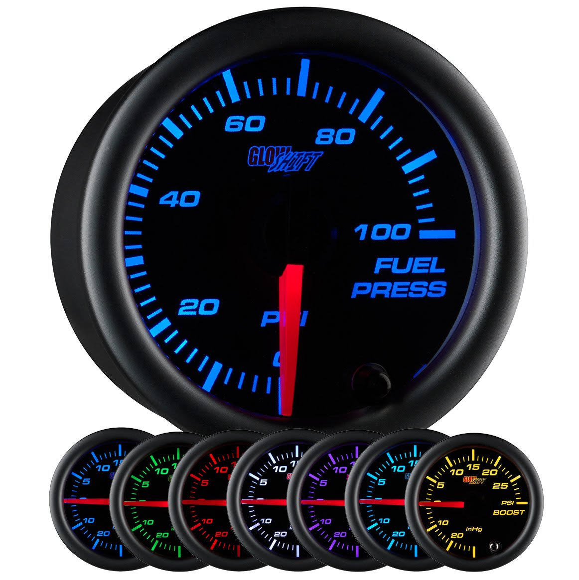 Black 100 PSI Fuel Pressure Gauge Kit with Electronic Sensor M958