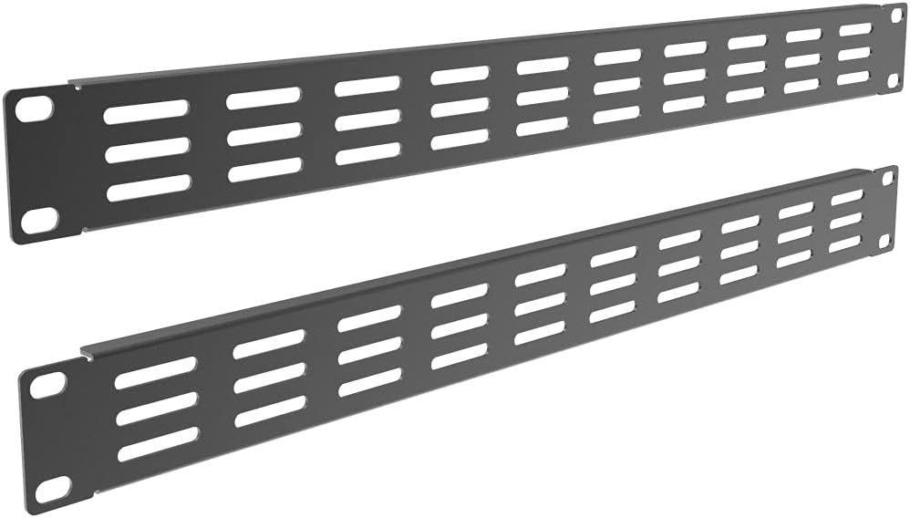 10 Pack 1U Horizontal Rack Mount Cable Management Panel with Cable Entry Brush Black C1010