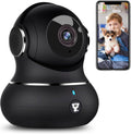 Indoor Security Camera, 1080P WiFi Camera with Motion Detection, Night Vision, 2-Way Audio, 360 Degree Black Y568898