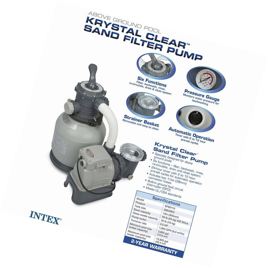 Sand Filter Pump for Above Ground Pools 12-Inch T8817