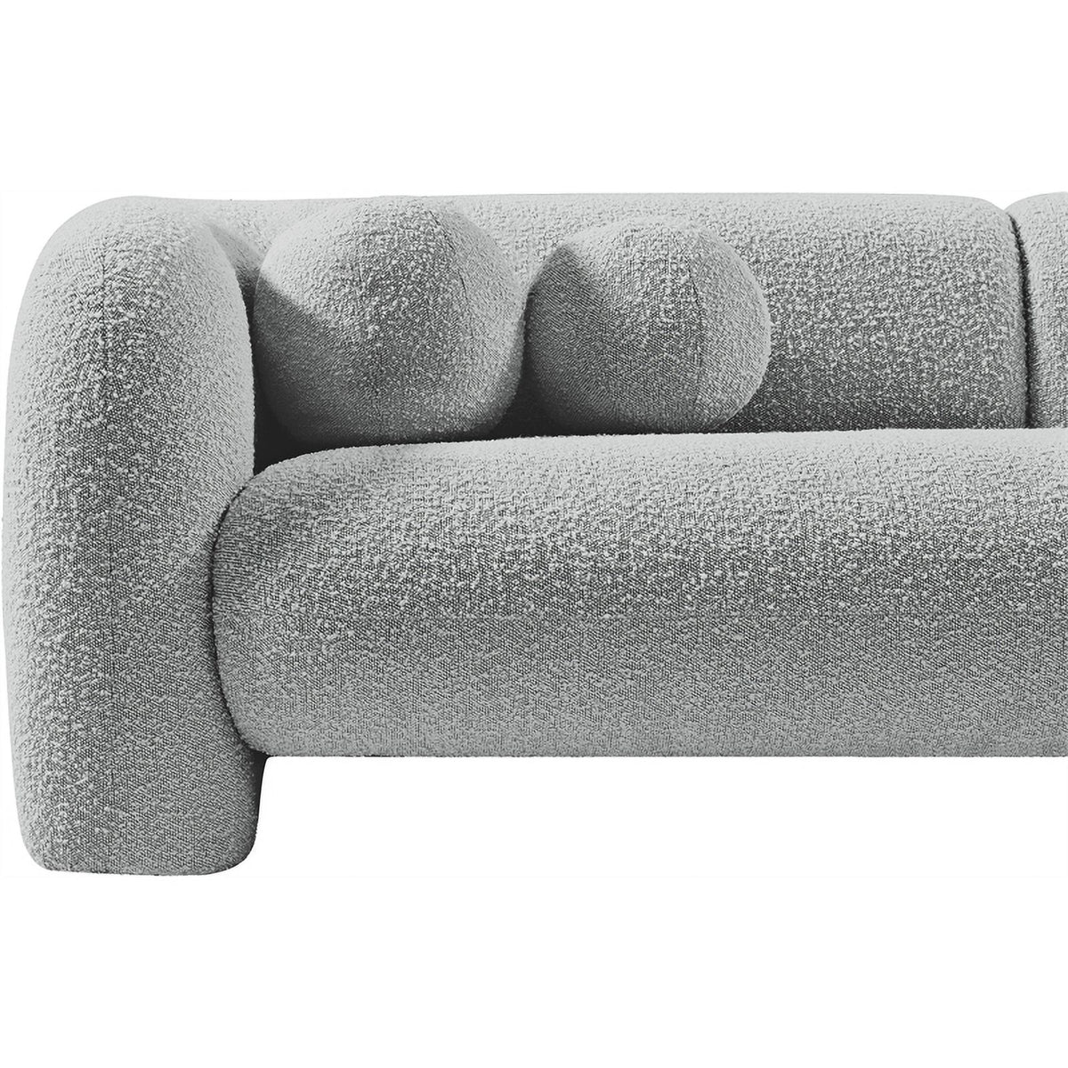 Grey Boucle Fabric Loveseat C922