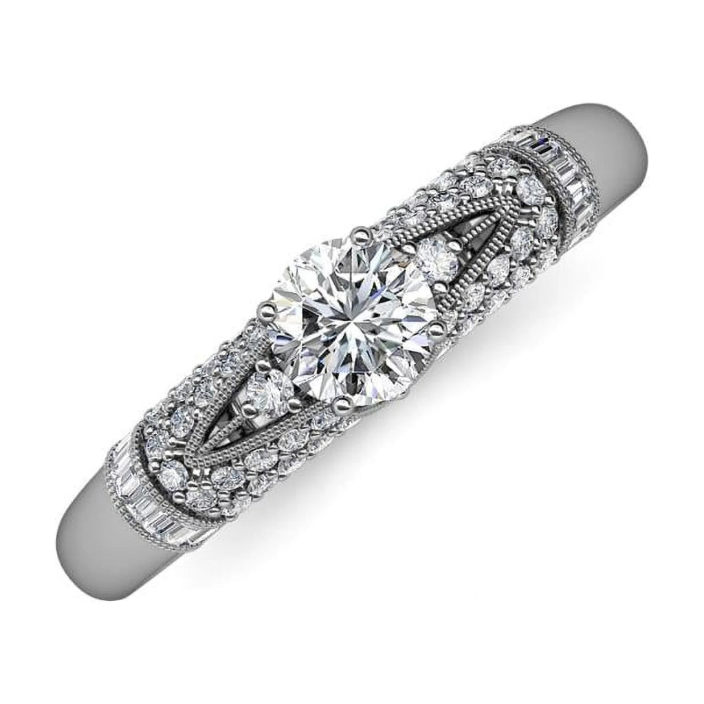 14K White Gold Moissanite Engagement Ring L9341