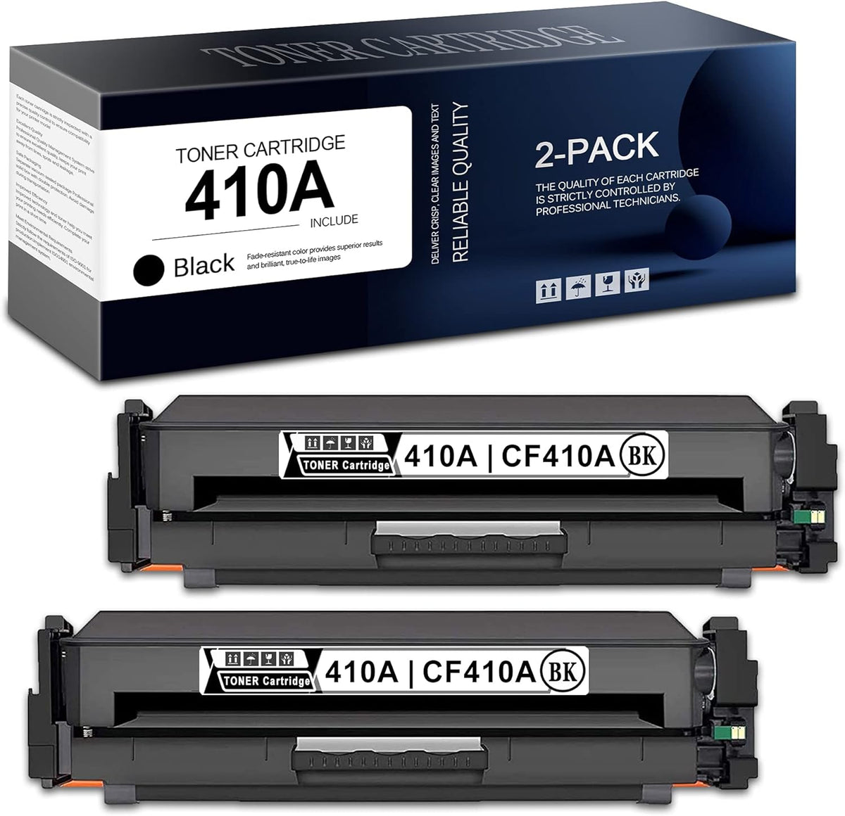 2 Black 410A Toner Cartridge Pack of 2 Y562222