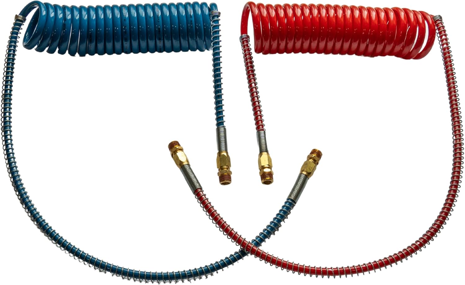 Red & Blue Coiled Air Brake Hoses with 12" & 40" Leads, Pack of 2 H52544