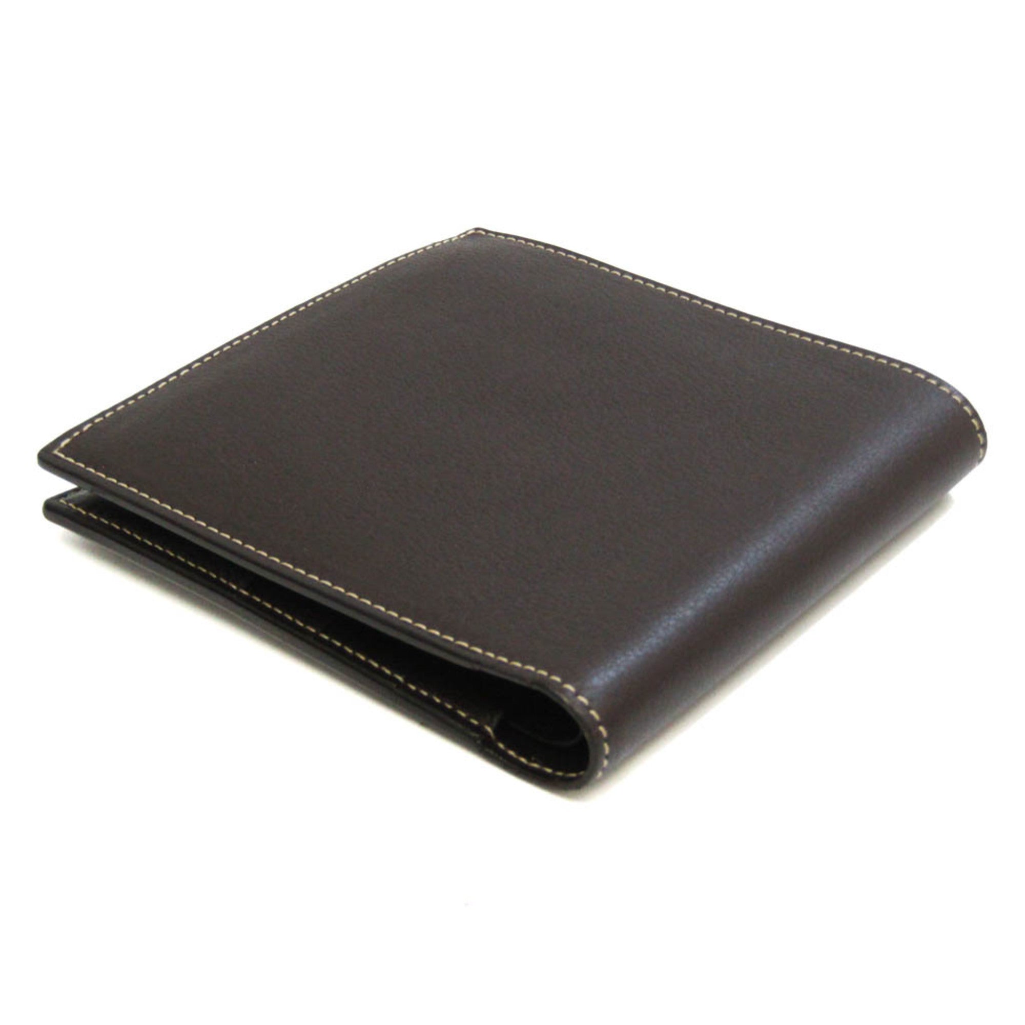 Dark Brown Leather Bi-Fold Wallet F561
