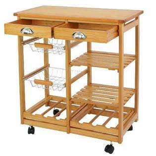 Rolling Wood Kitchen Island Utility Cart L3345