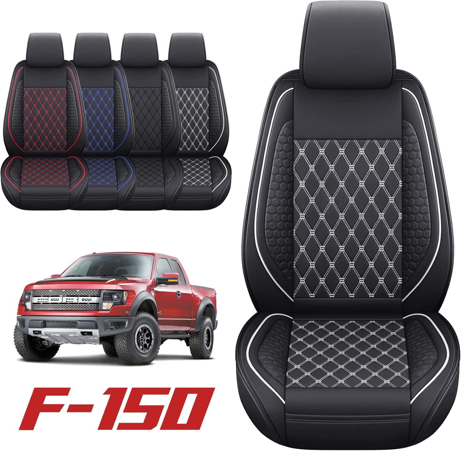 Black Waterproof Full Set Car Seat Covers for Ford F150 S2394