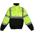 Hi-Visibility Class 3 Waterproof Quilt-Lined Bomber Jacket Lime/Black N9949