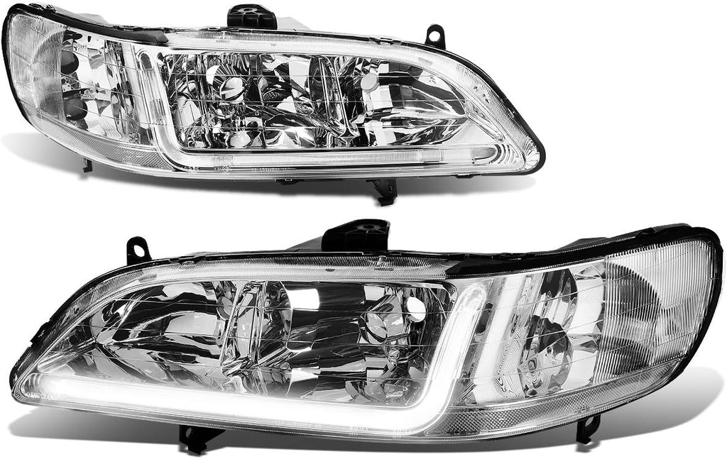 Chrome Housing LED DRL Headlights Assembly F6089