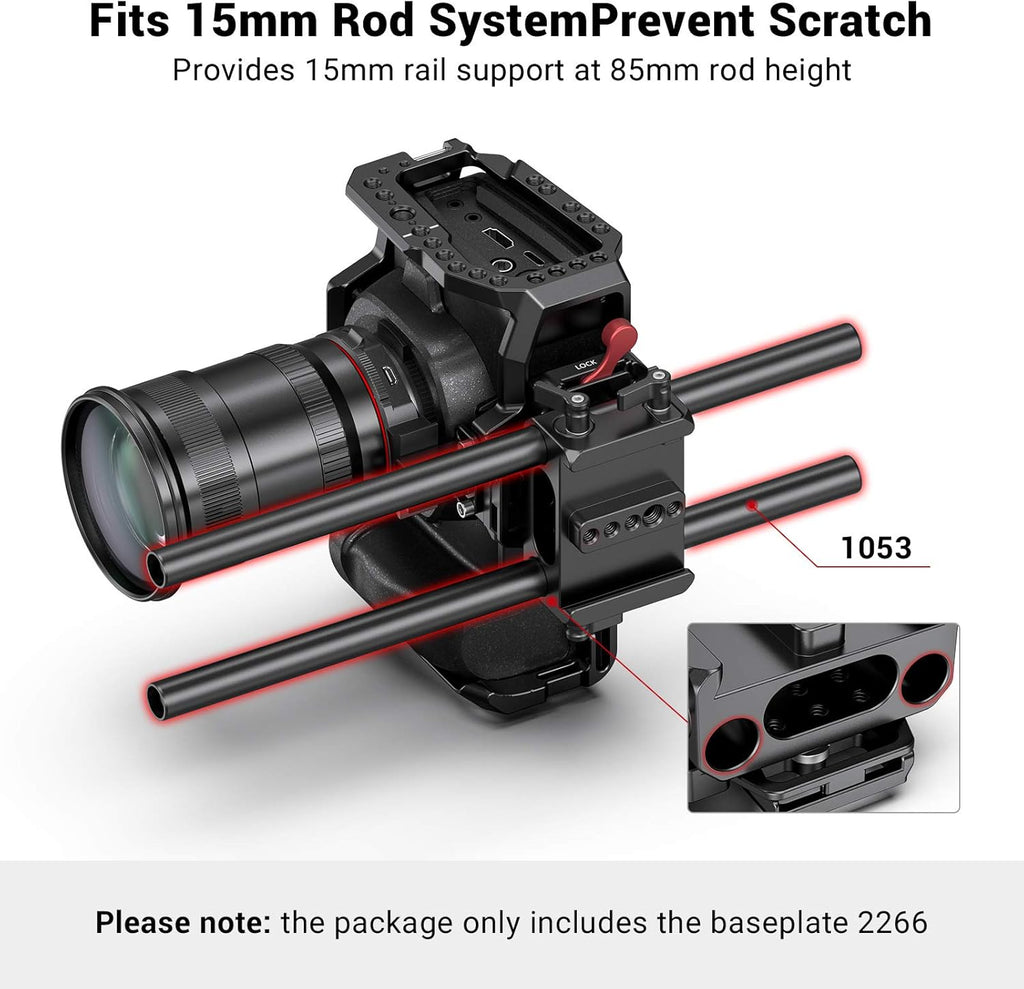 BMPCC Baseplate for Manfrotto 501PL Black Design Pocket Cinema Camera 4K & 6K E65450