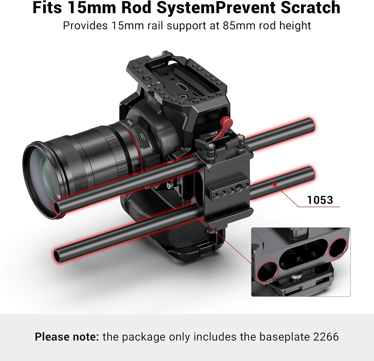 BMPCC Baseplate for Manfrotto 501PL Black Design Pocket Cinema Camera 4K & 6K E65450