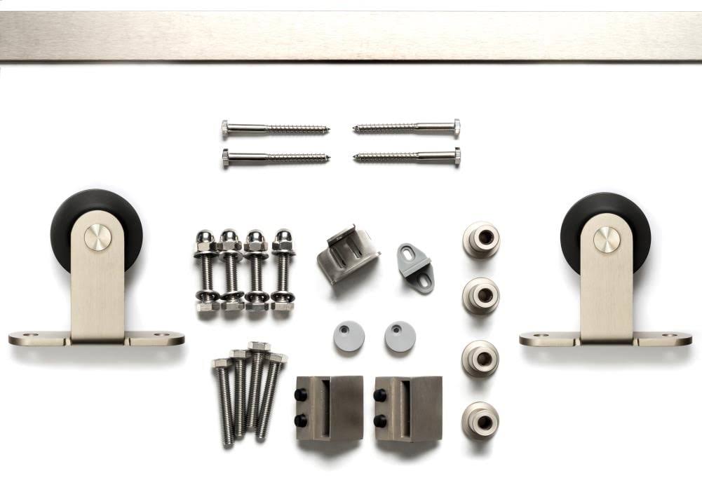Satin Nickel Top Mount Barn Door Kit K25986