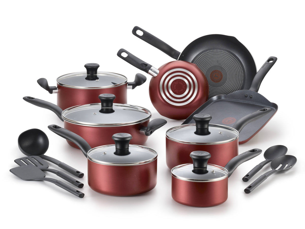 18 Piece Red Nonstick Cookware Set L76505