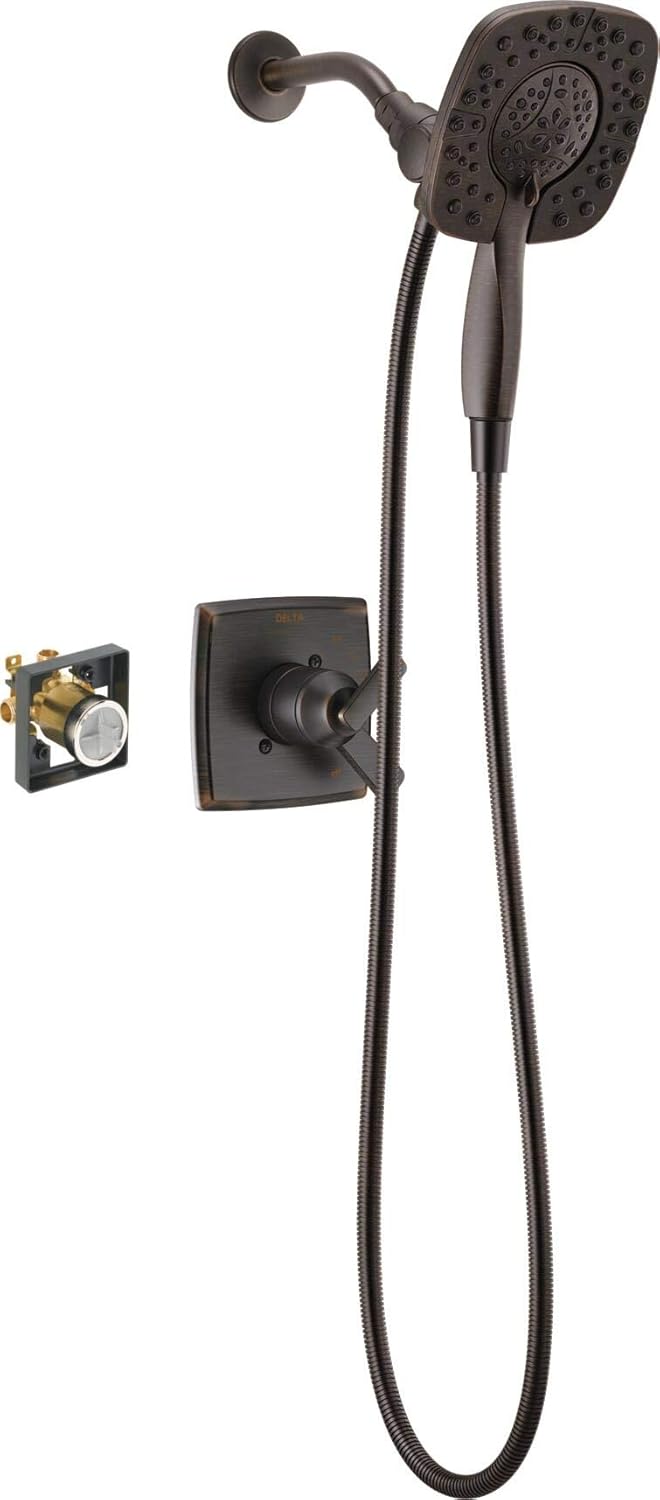 Dual-Function Shower Trim Kit with 2-Spray Hand Held Shower Head with Hose, Stainless J991