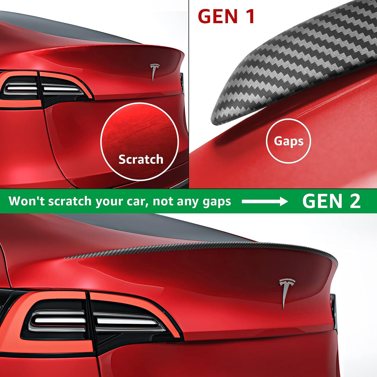 Matte Carbon Fiber Trunk Wing Spoiler F4333