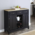 Black 3 Drawer Wood Server D25932