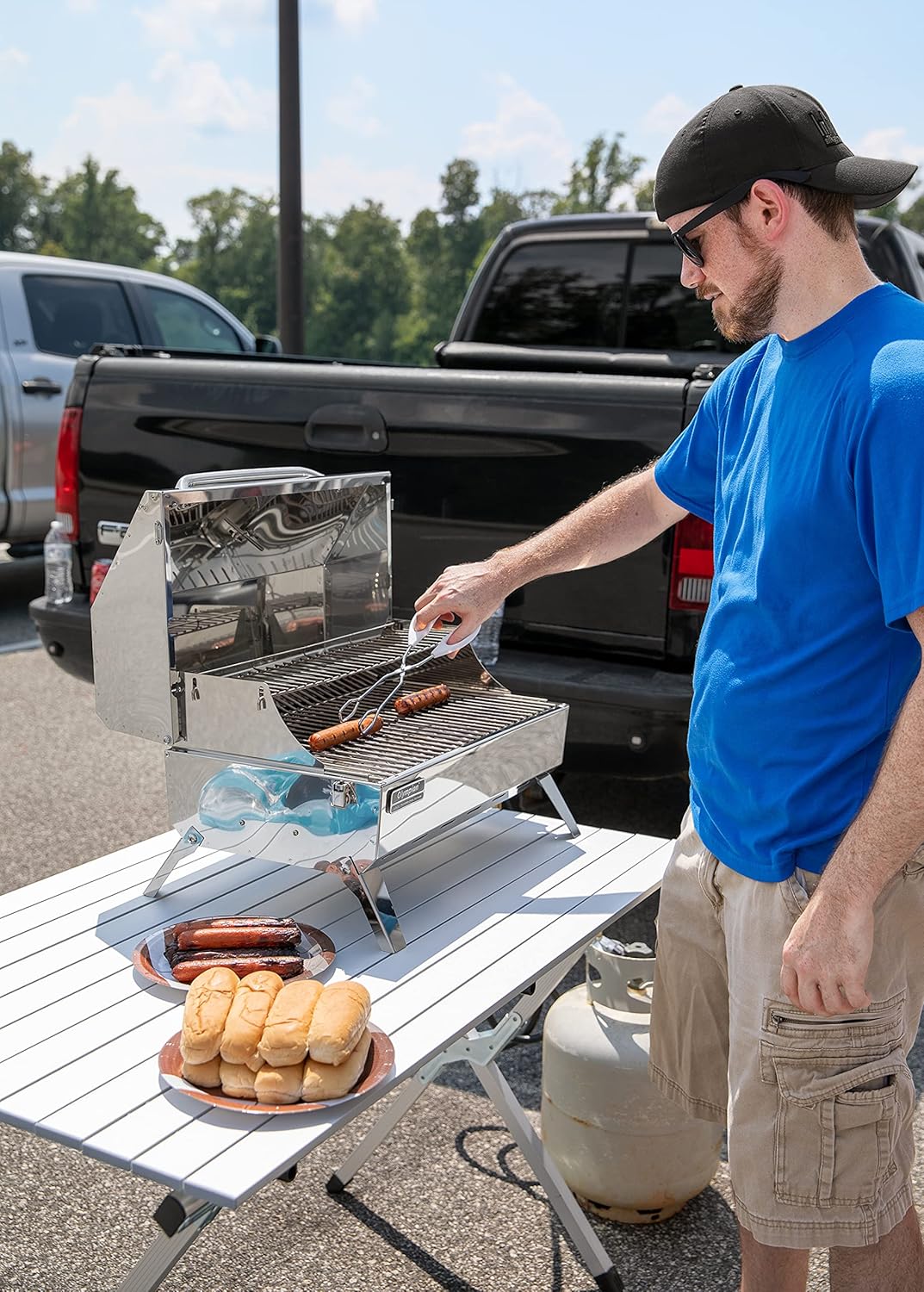 Aluminum Roll-Up Campsite Table with Carrying Bag Q867856